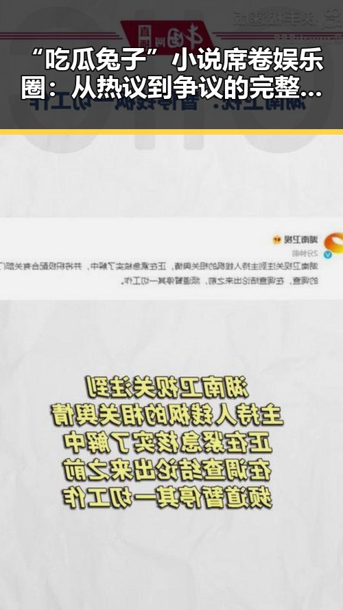 “吃瓜兔子”小说席卷娱乐圈：从热议到争议的完整时间线